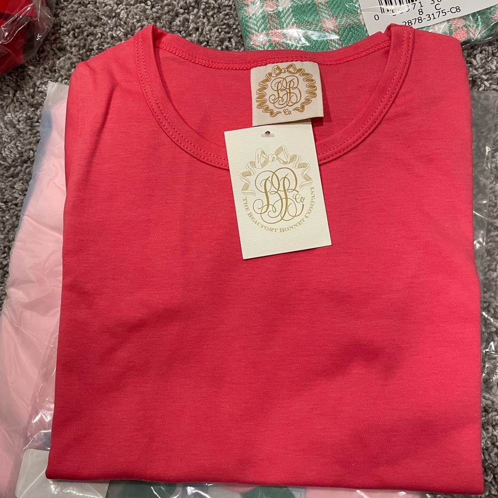 NWT The Beaufort Bonnet Company Kids Coral T-Shirt, size 8 - Picture 2 of 2